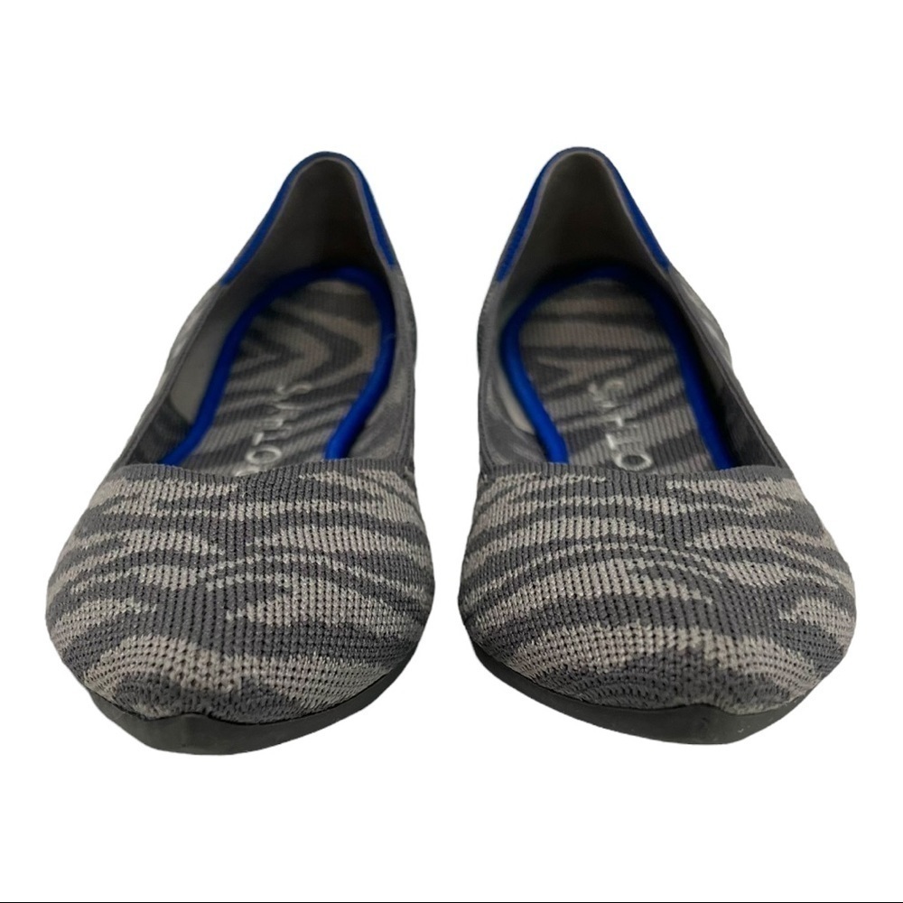 Rothy’s Gray Zebra The Point RARE Retired Flats Women’s 7.5 - Picture 3 of 16